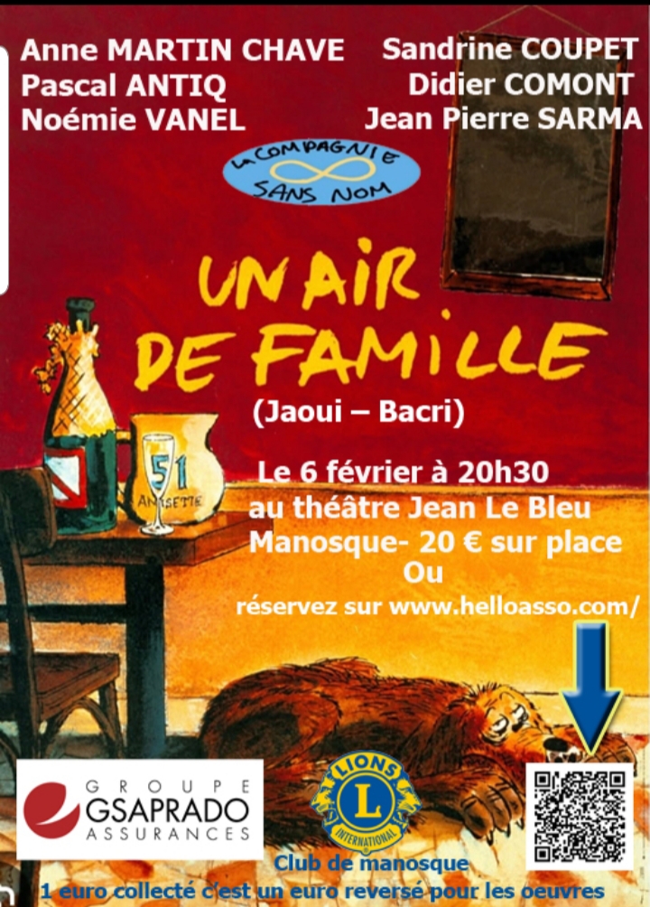 Affiche de la pièce de théâtre "Un air de famille"